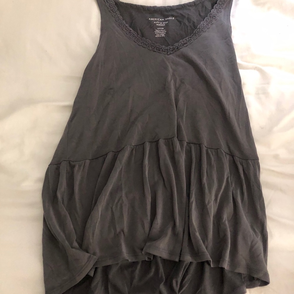Dark grey loose tank top